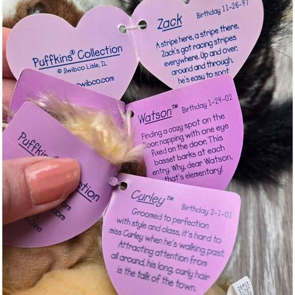 9 Puffkins Vintage plush stuffed animals dogs,deer, Kuala,  beaver, zebra, puffi - Picture 7 of 15